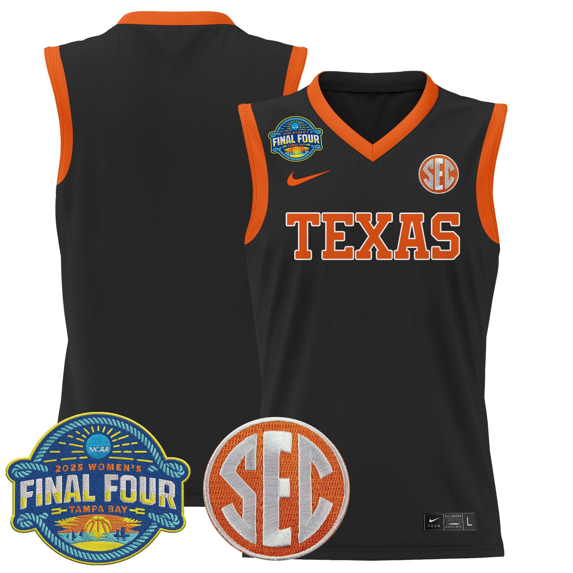 Men Texas Longhorns Blank Black Nike 2025 Final Four Patch Lightweight Basketball NCAA Jersey->customized ncaa jersey->Custom Jersey